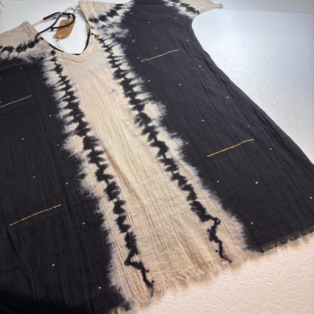 Natural Life Sayulita Kaftan Dress Bohemian Tie Dye Heart Beach Cotton One Size - Picture 11 of 13